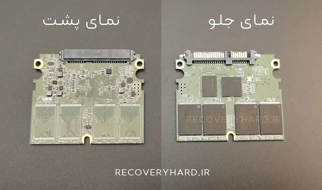 نمای-پشت-و-جلوی-هارد-اس-اس-دی-ssd اجزای هارد ssd