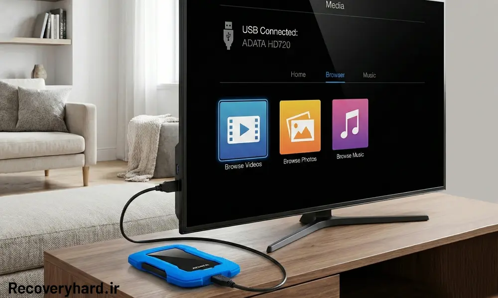 آیا وصل کردن هارد به تلویزیون باعث آسیب میشود؟